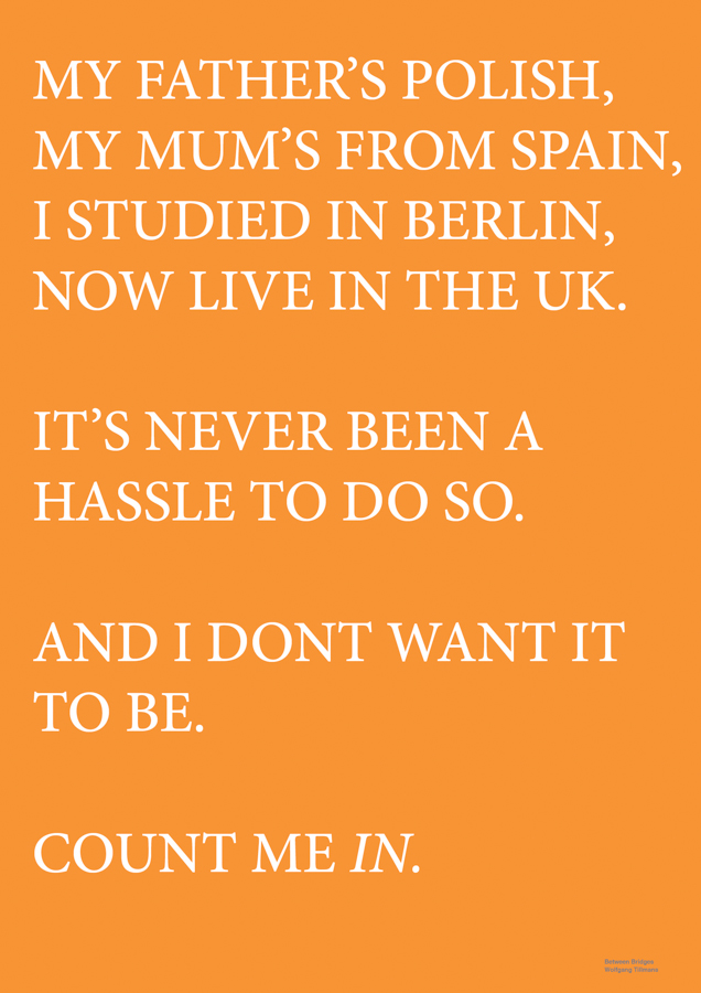 One of Wolfgang Tillmans' EU campaign posters