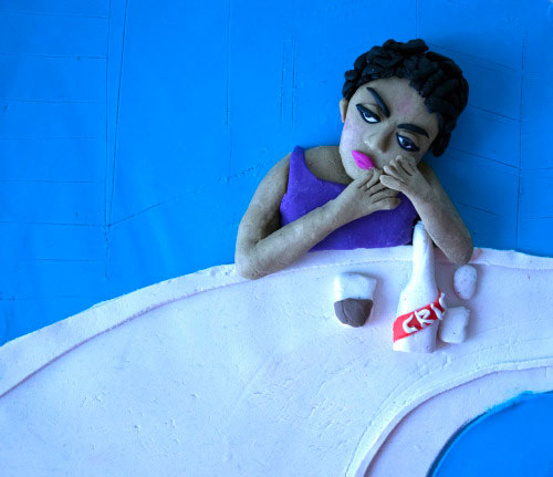 Photographs Rendered in Play Doh Eleanor Macnair - Original photo Eve Arnold