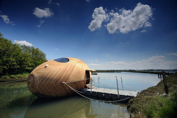 Exbury Egg, PAD Studio, SPUD Group, and Stephen Turner, 2013, Beaulieu River, Hampshire, UK. Photo by Nigel Rigden