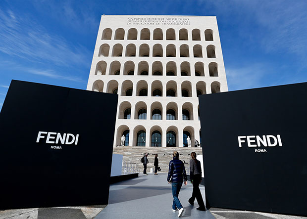 palazzo fendi omotesando modernizes classic roman architecture and arches  in tokyo