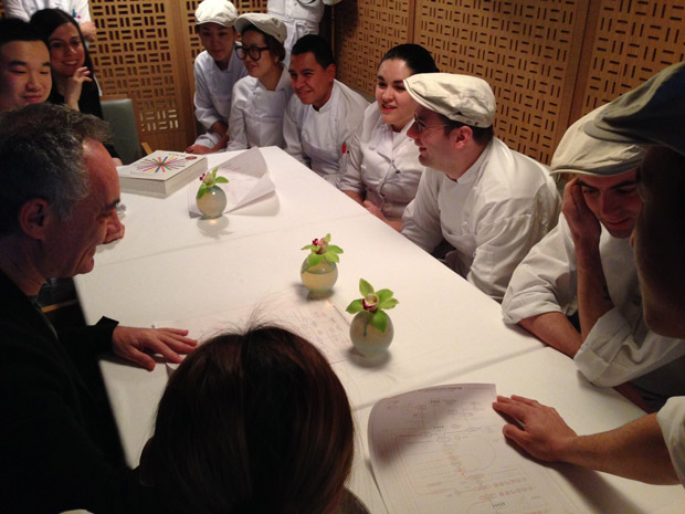 Ferran meets the staff of Bosk at the hotel where he's staying The Shangri-La