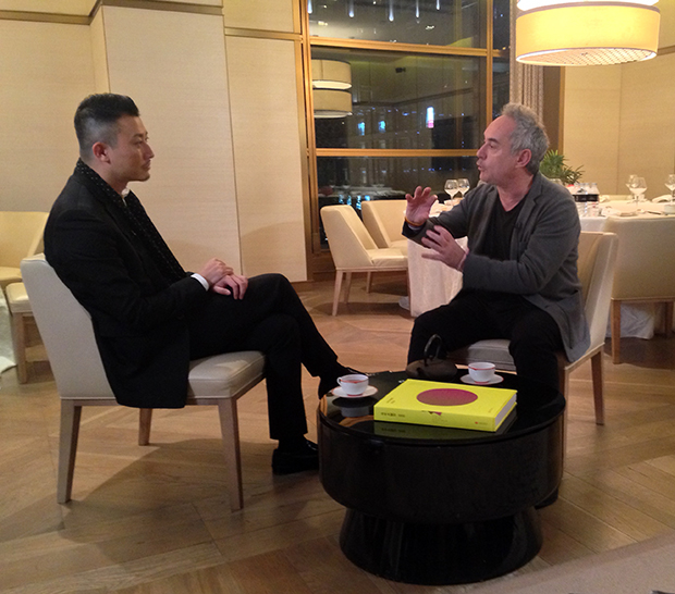 Ferran Adrià with CCTV's Cao Di Fei, Beijing, October 2015