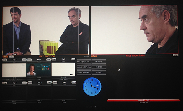 Ferran through the monitors at Fairfax Media’s Melbourne studios