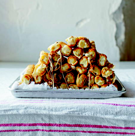 Crispy potato and quesillo flautas, from Tu Casa Mi Casa