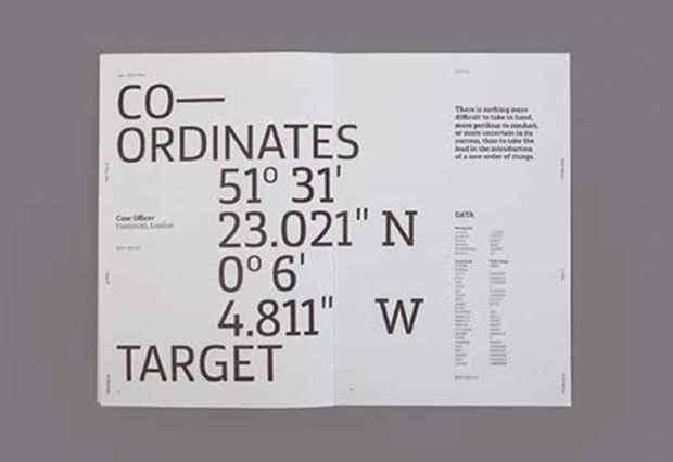 The typeface that comes with its own spy film