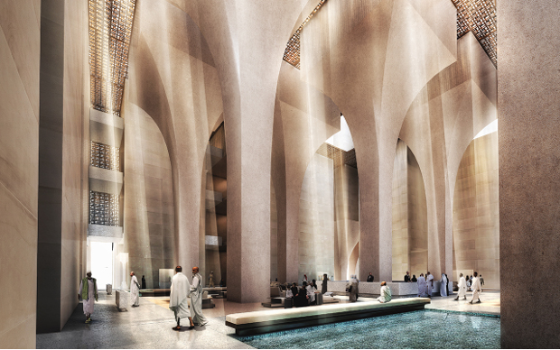 Foster + Partners' renderings of its new Jabal Omar Development hotel. Image courtesy of Foster + Partners