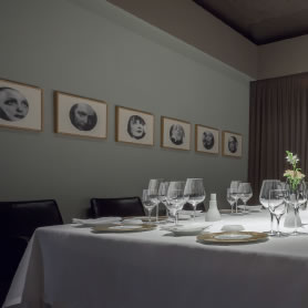 rancesco Vezzoli’s embroidered photograph series, La Vie en Rose, in Osteria Francescana