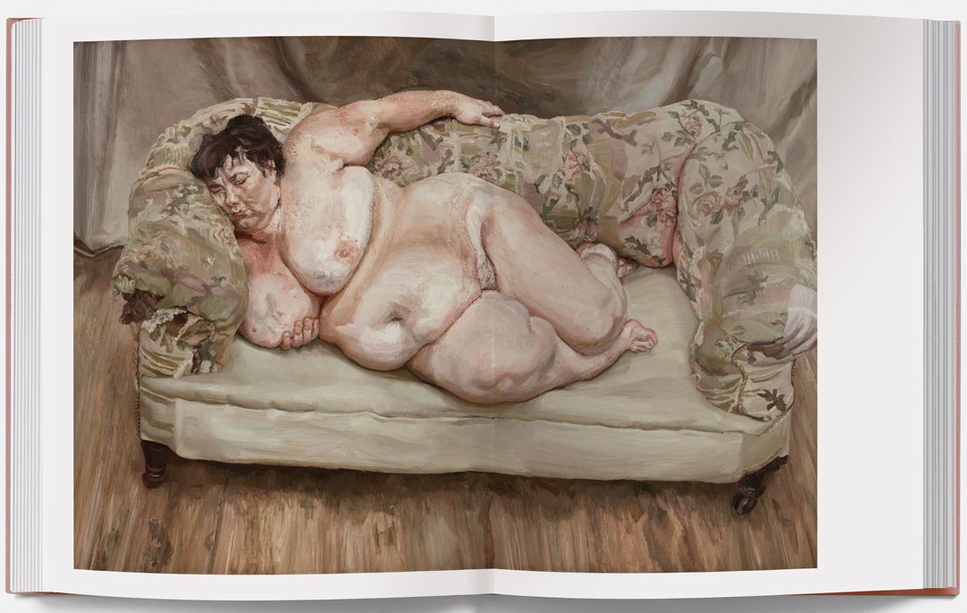 A spread from our new Lucian Freud book featuring Benefits Supervisor Sleeping (1995) by Lucian Freud