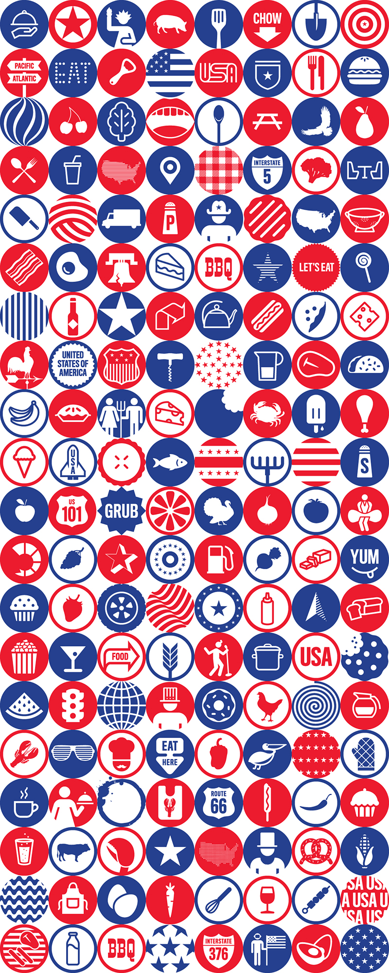 All 160 of Pentagram's pictograms for Food Truck Nation