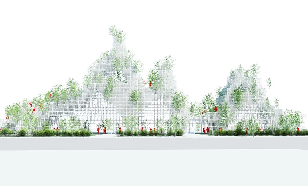 Rendering of Sou Fujimoto's Envision Pavilion