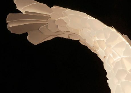 Detail from one of Gehry's new Fish Lamps