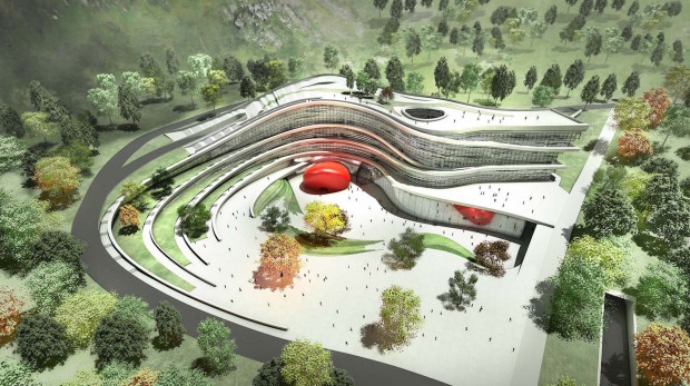 The Fangshan Tangshan National Geopark by HASSELL. Image by Studio Odile Decq
