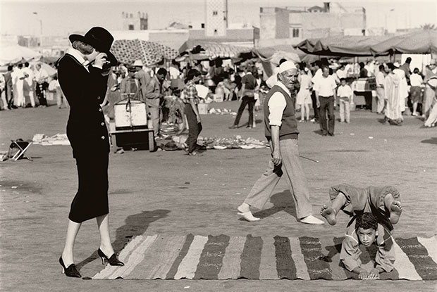 Ellen von Unwerth: Nadja Auermann in Donna Karan; hair, Danilo; makeup, Laurie Starrett; Morocco, 1992