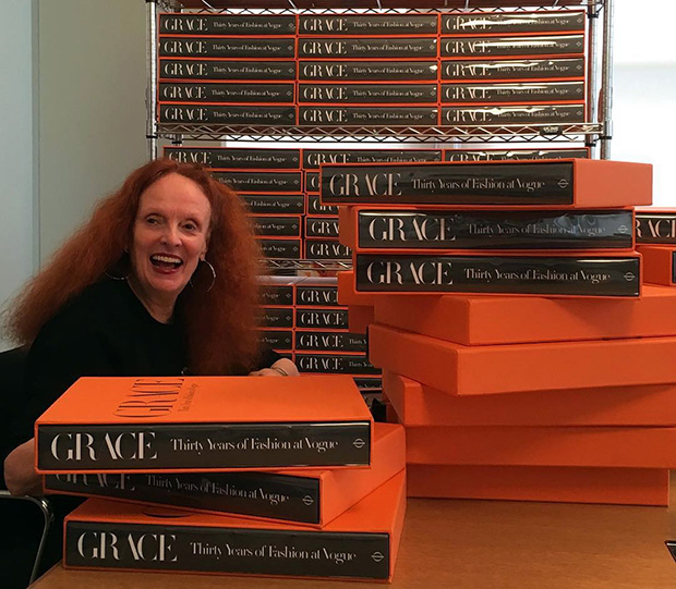 Grace Coddington signs copies of Grace: Thirty Years of Fashion at Vogue in Phaidon's New York office