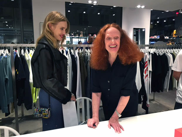 Natalia Vodianova with Grace Coddington at Colette, Paris, 2016 