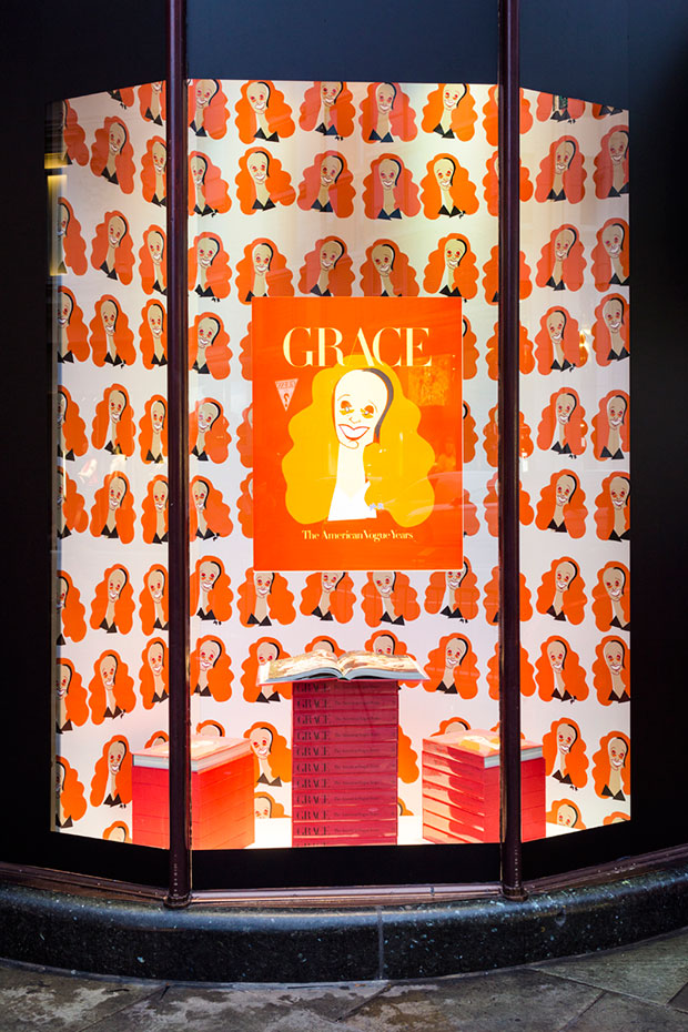 The Grace: The American Vogue Years window at Harrods, London