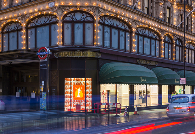 The Grace: The American Vogue Years window at Harrods, London