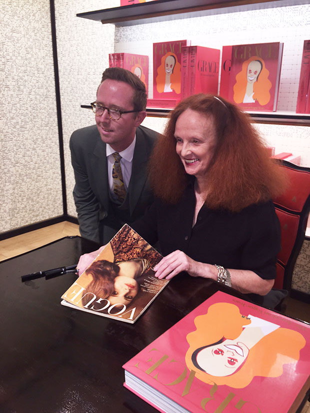 Grace Coddington then and now at Paul Smith No.9 Albermarle Street