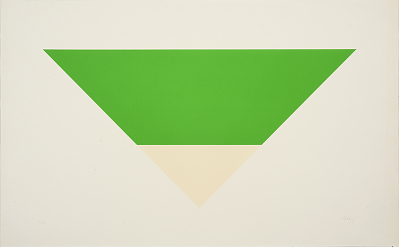 Green and White Pyramid (1970) by Ellsworth Kelly