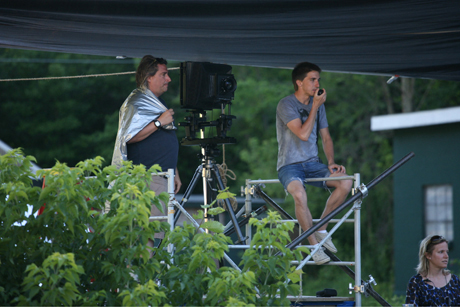 Crewdson (left) at work, scene the film Brief Encounters