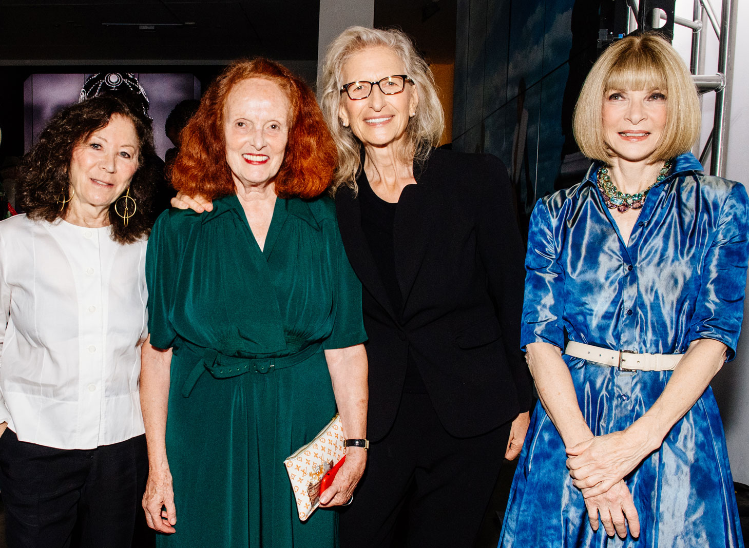 Phyllis Posnick, Grace Coddington, Annie Leibovitz and Anna Wintour at Studio 525 in Chelsea