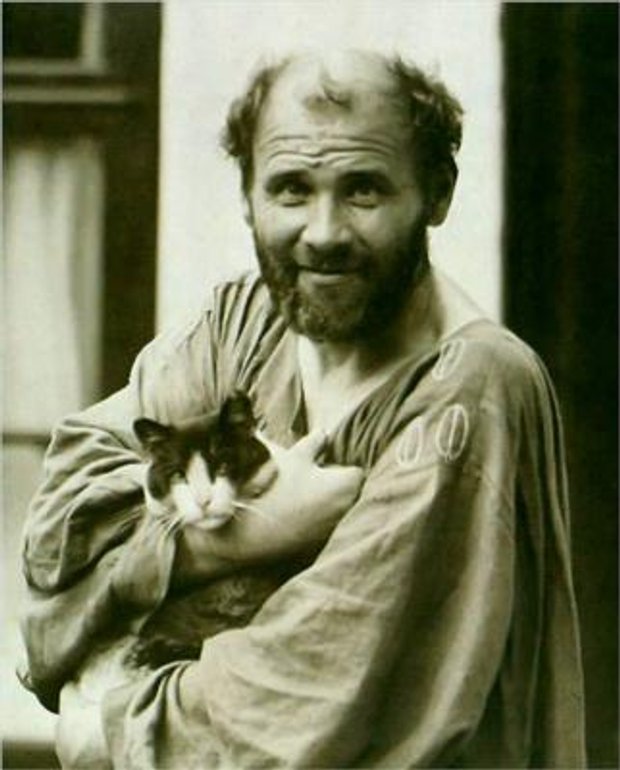 A photo of Gustav Klimt from 1914