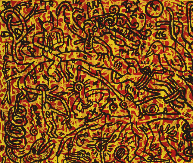 Detail from The Last Rainforest (1989) by Keith Haring. Image courtesy of Sotheby's