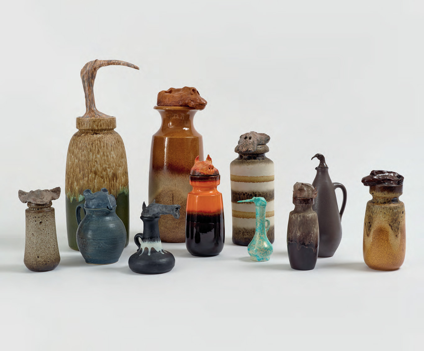 Hari’s Urns, 2004–06, Ceramic, modeling, material, paint. Variable dimensions. Courtesy the artist and Anton Kern Gallery New York and Kate MacGarry, London. Photograph by Anna Arca.
