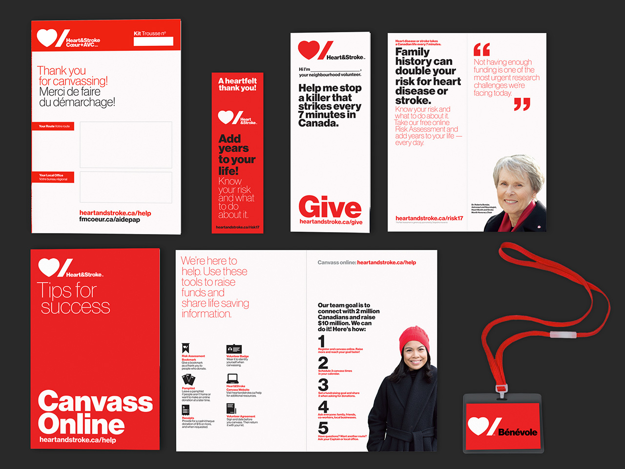 Pentagram's new design for The Heart & Stroke Foundation of Canada. Image courtesy of Pentagram.com