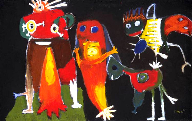 Hip Hip Hoorah (1949) by Karel Appel. From Art in Time