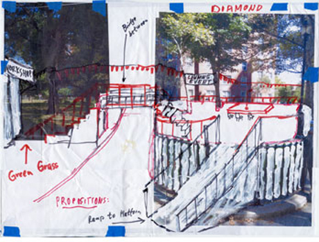 Preparatory drawings, Gramsci Monument (2013) by Thomas Hirschhorn
