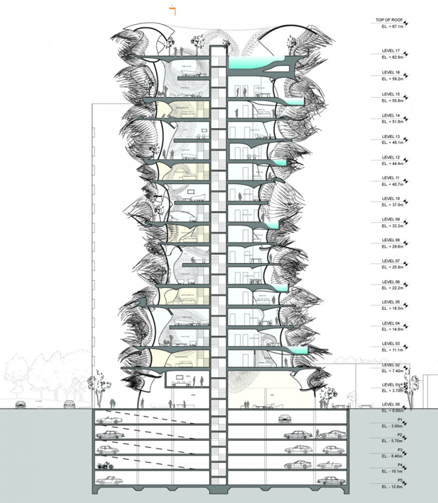 Animated Apertures Housing Tower - B+U Architects