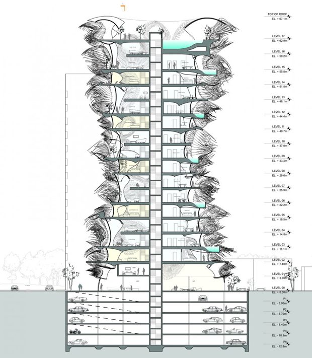 Animated Apertures Housing Tower - B+U Architects