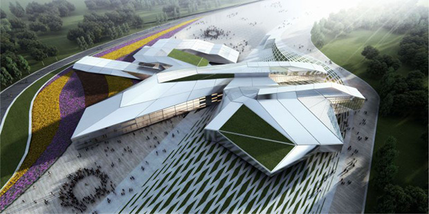 Renderings or MA2's Houston Library and Exhibition Center. Image courtesy of MA2