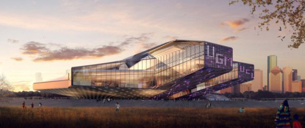 Renderings or MA2's Houston Library and Exhibition Center. Image courtesy of MA2