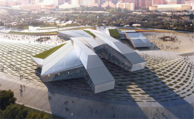 Renderings or MA2's Houston Library and Exhibition Center. Image courtesy of MA2