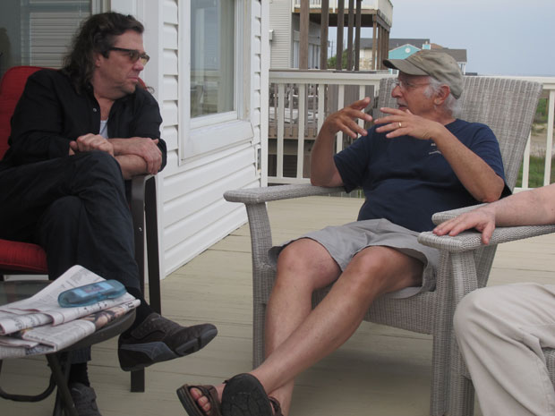 Danny Lyon (right) with Chuck Kelton his silver printer in Galveston, Texas, 2011