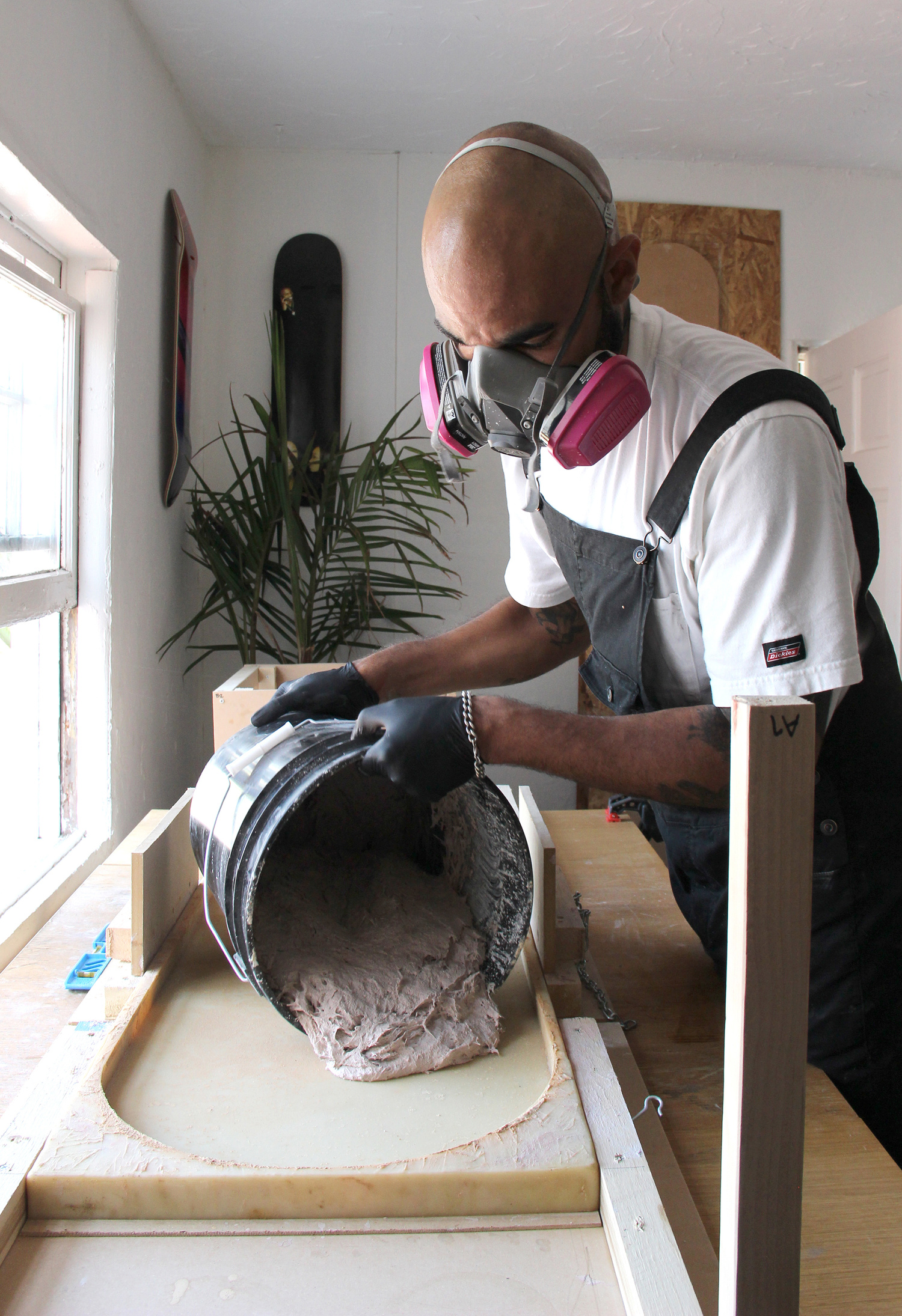 J. Byron-H creating his Concrete Stools