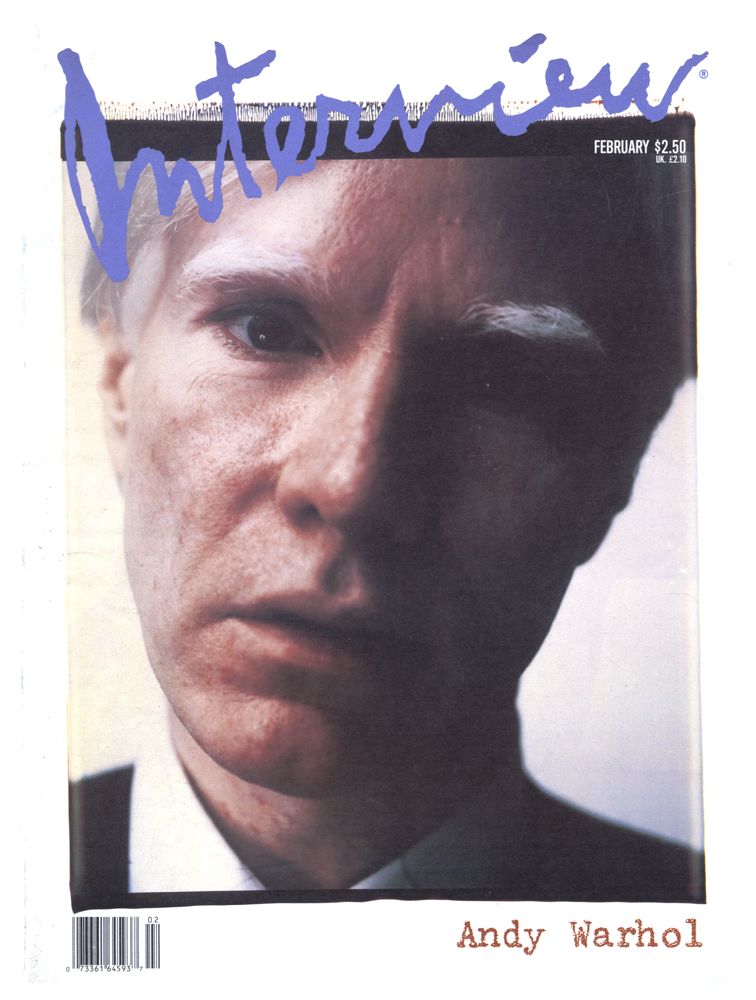 Andy Warhol on the cover of Interview