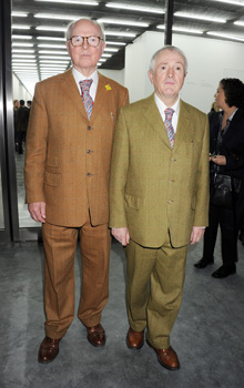 Gilbert and George at the opening of the new White Cube Bermondsey gallery (October 11, 2011)