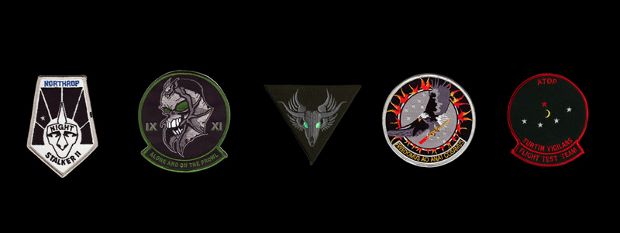Five Classified Aircraft Patches (2007) by Trevor Paglen