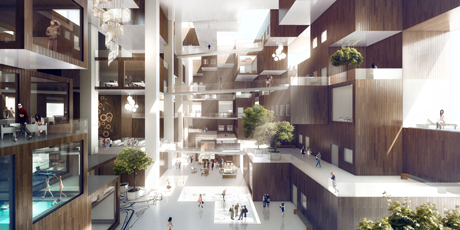 Interior image of MVRDV's 'Cloud' Yongsan Project, Seoul