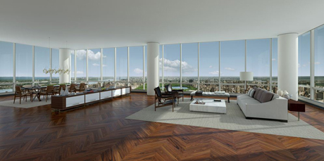 Christian de Portzamparc, One 57, interior view of condo