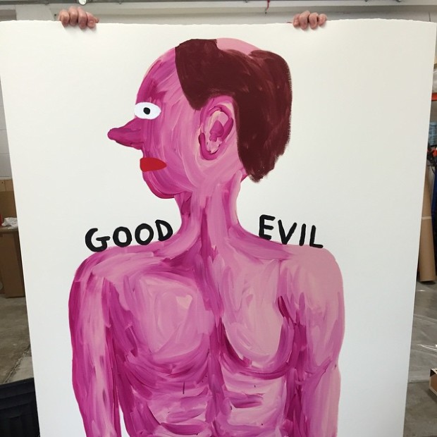 A new work featured in the show, courtesy of David Shrigley's Instagram