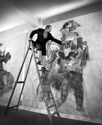 Wolfe von Lenkiewicz at work in his studio