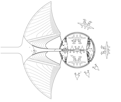 Foster + Partners' design for the hanger and terminal building