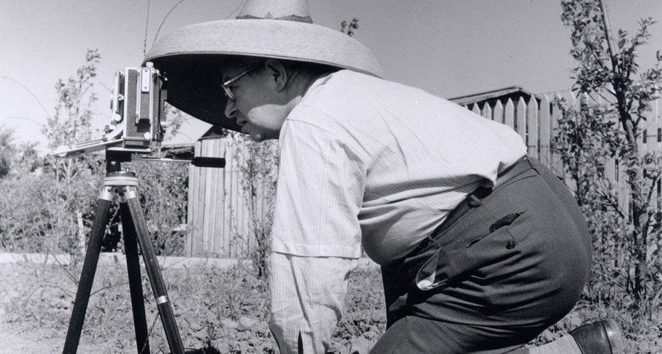 Jacobsen in his garden, 1950s