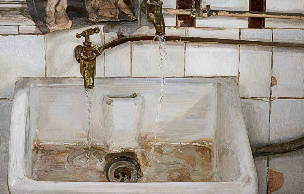 Two Japanese Wrestlers by a Sink, (1983–7) by Lucian Freud
