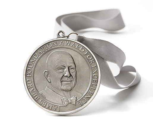 The coverted James Beard medallion