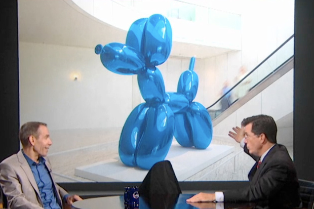 Jeff Koons on the Stephen Colbert Show